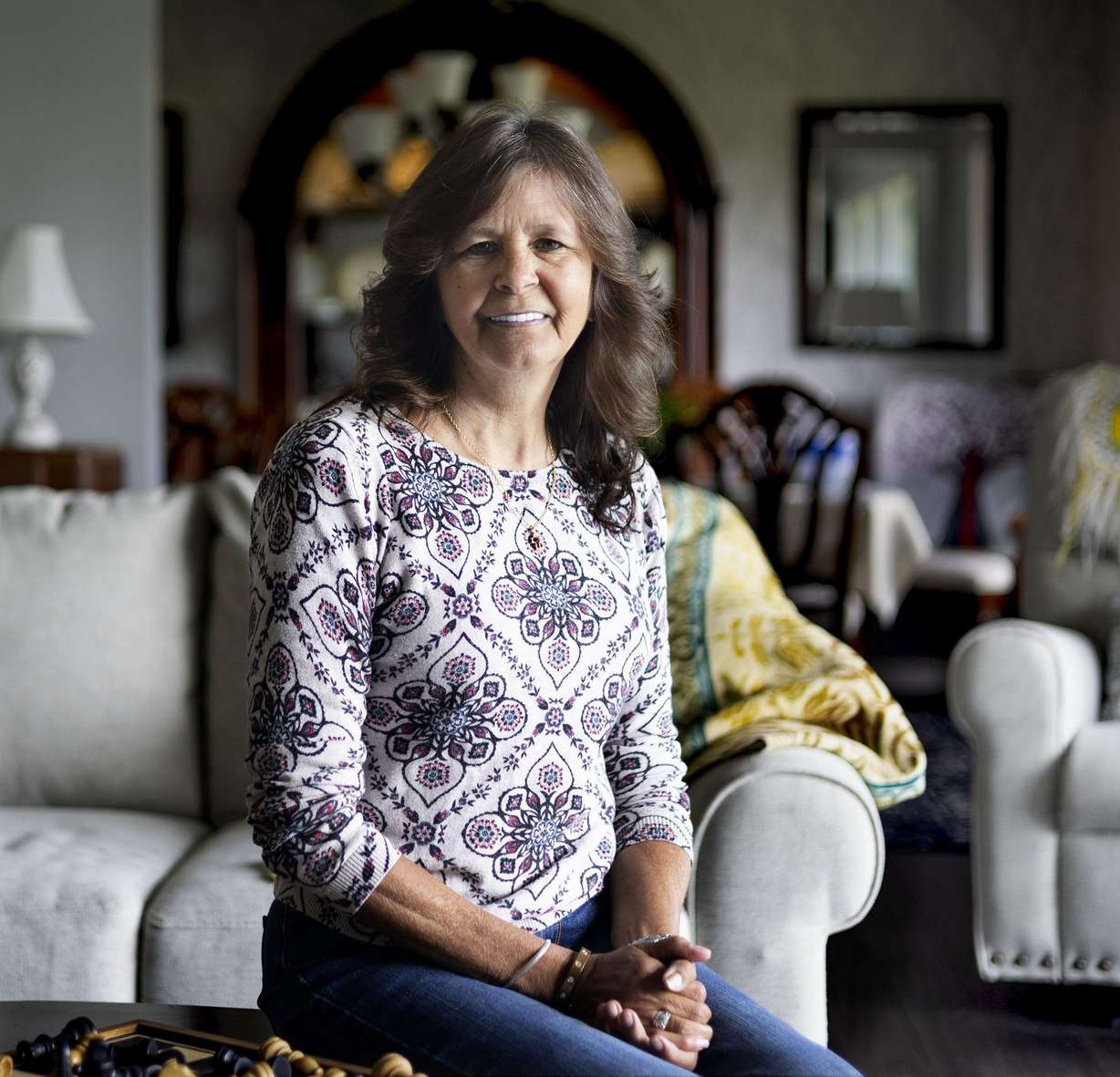 Lisa Conley is photographed in her Marriott-Slaterville home on May 5.