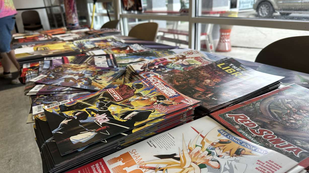 Dozens of people received free comics at the Dragon's Keep in Orem for Free Comic Book Day on Saturday.