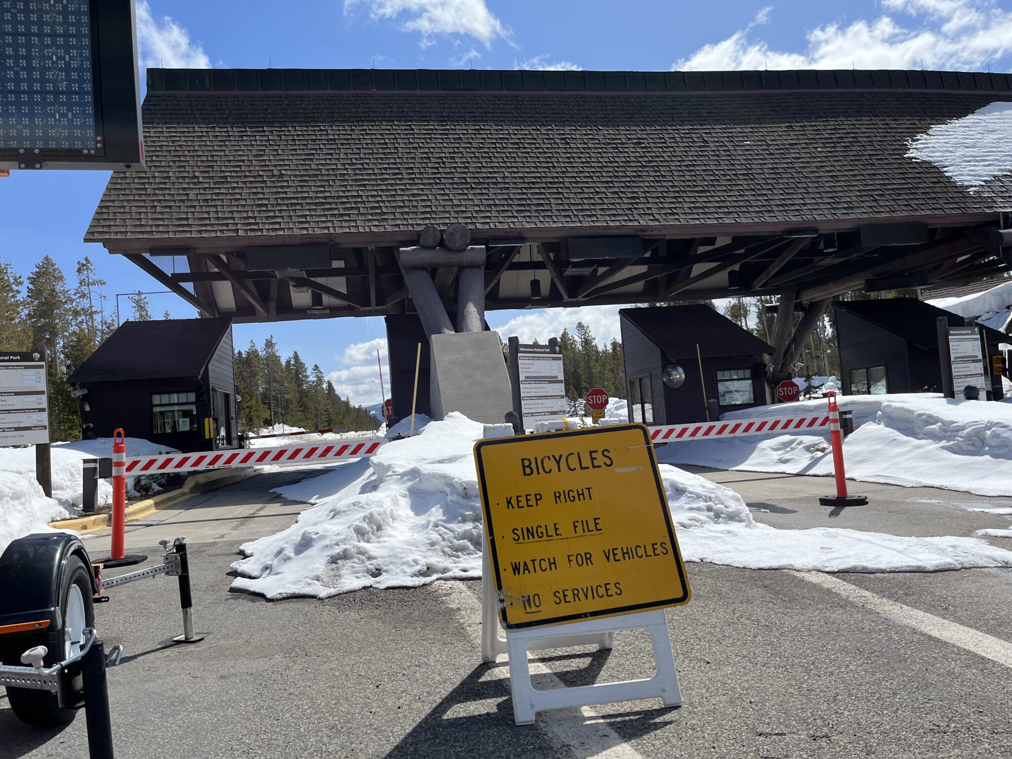 For a short time each spring, Yellowstone National Park opens some of the main roads to cyclists before cars are allowed in.