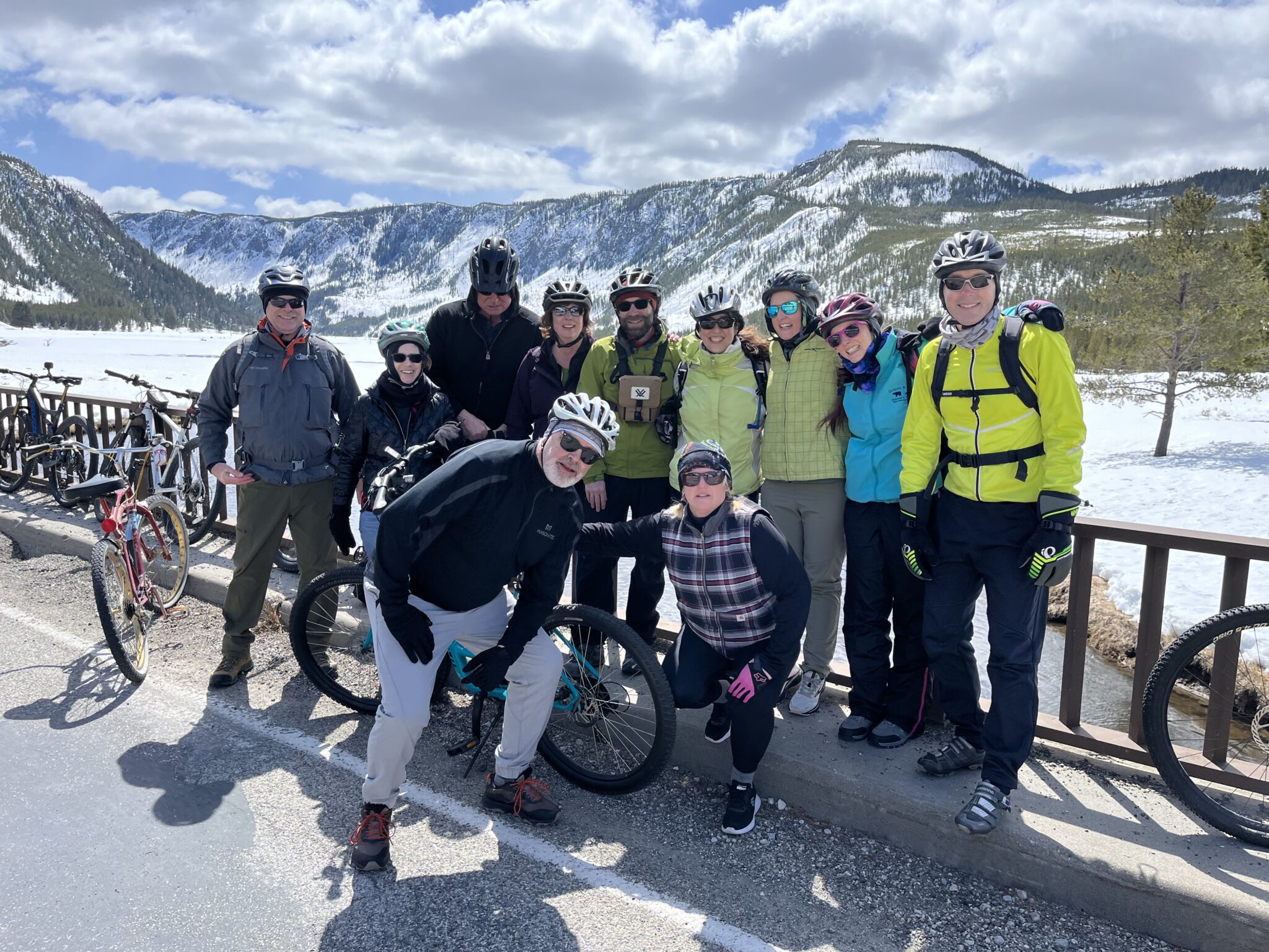 Cyclist Susan Damm has ridden through Yellowstone National Park in the spring with friends for 11 years.