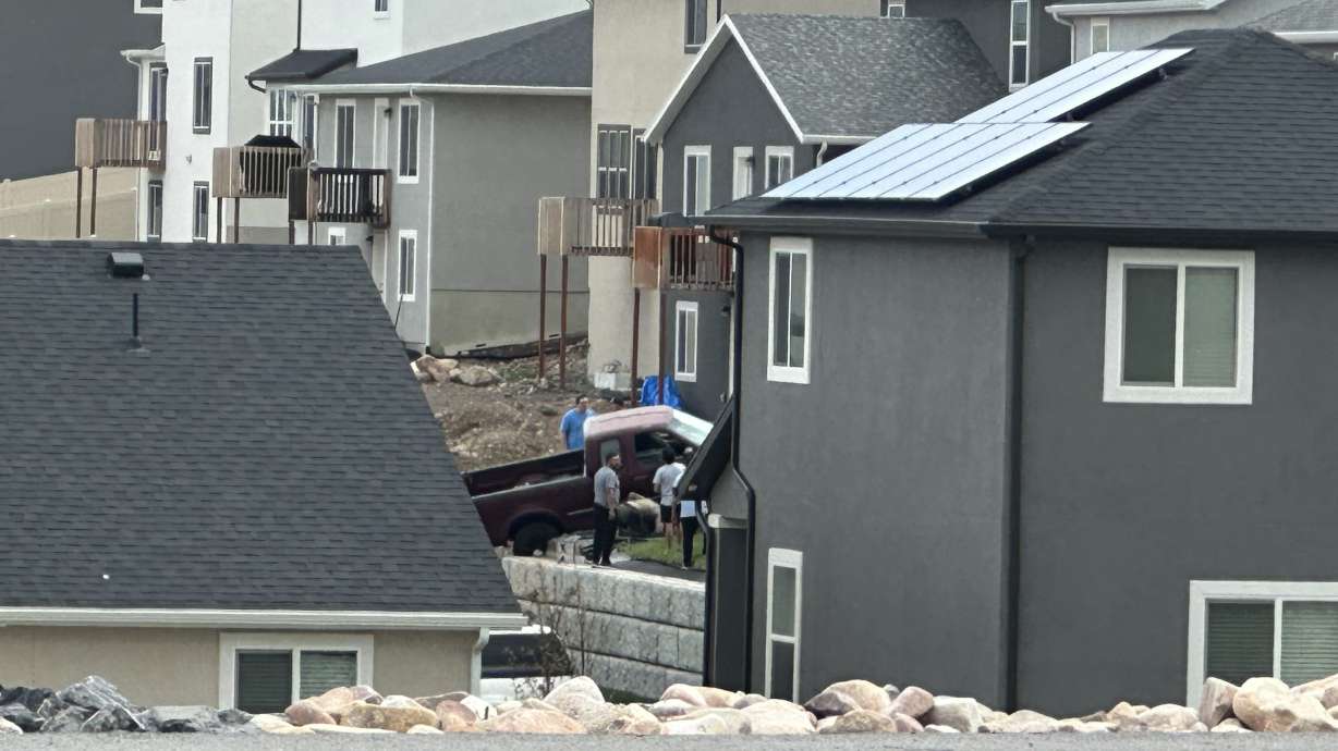 A yardwork accident in Santaquin on Saturday killed one person and critically injured another when a truck rolled over them.