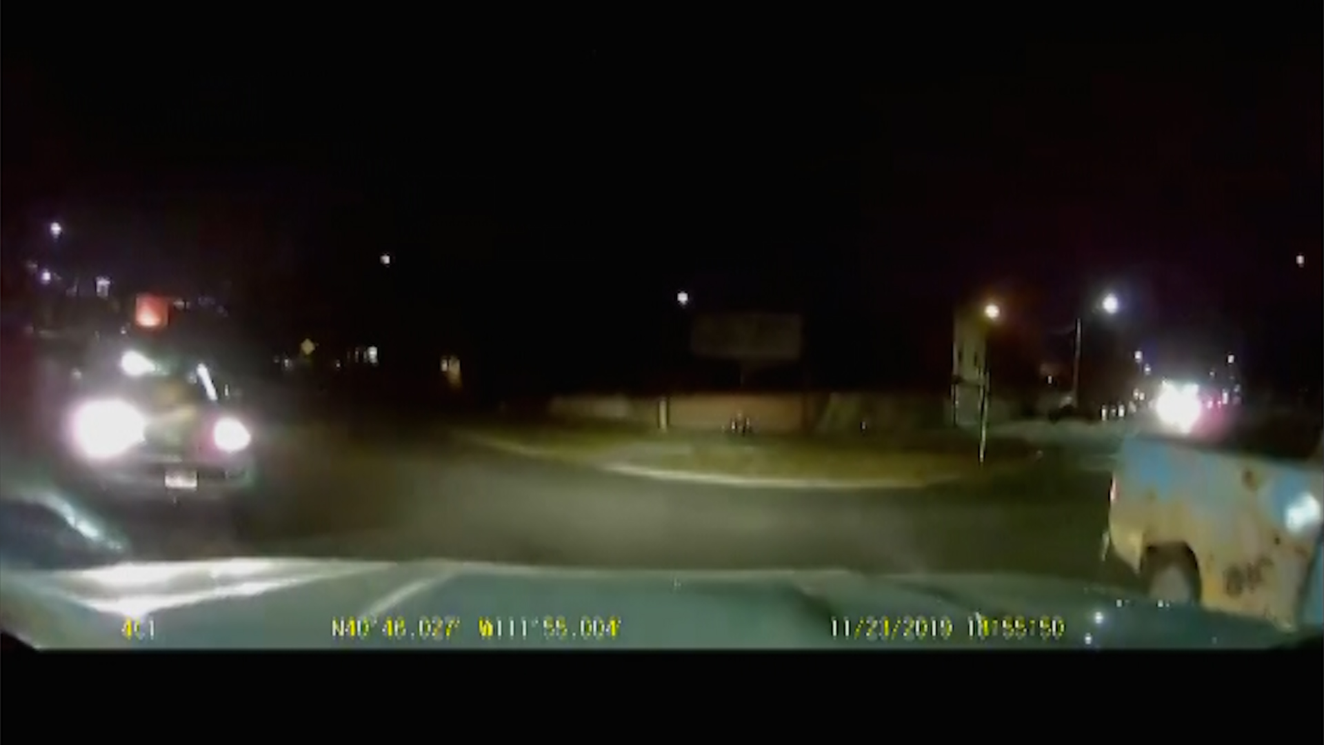 This dash cam footage from Nov. 19, 2019, is part of the investigation into Jon Michael Clara firing several shots toward a truck that he said had repeatedly rammed into the SUV he was driving.