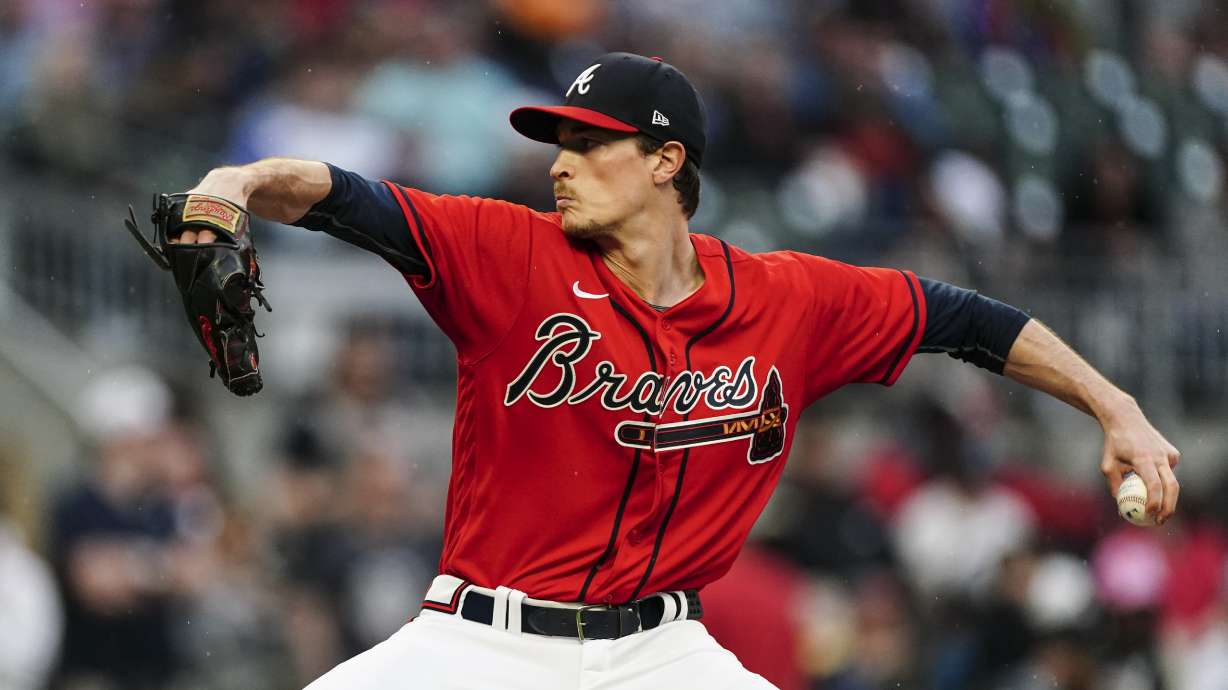 Atlanta Braves starting pitcher Max Fried works against the Baltimore Orioles in the first inning of a baseball game Friday, May 5, 2023, in Atlanta.