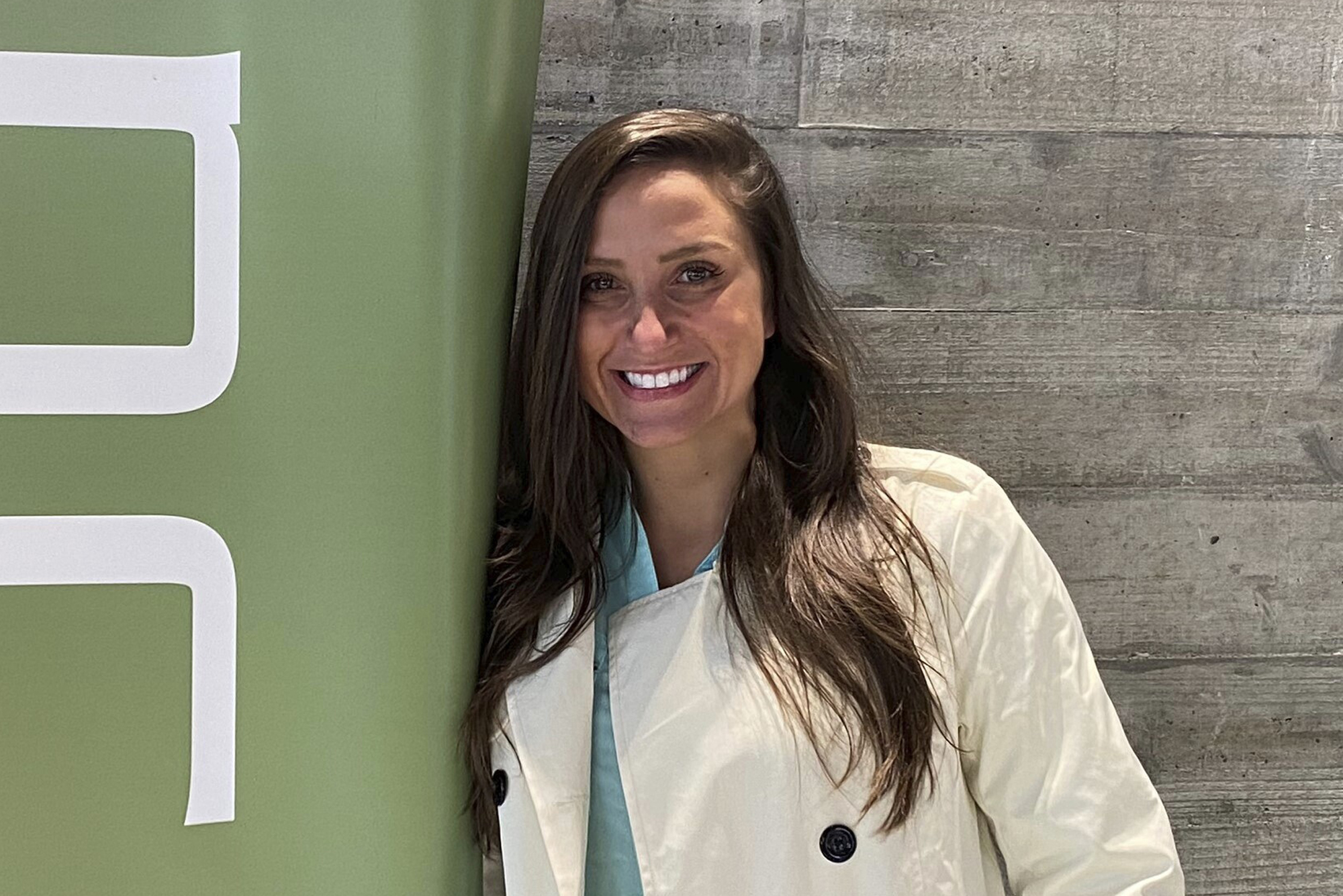 This photo provided by KPCW.org shows Kouri Richins at the KPCW studio in Park City on April 12. Richins is charged with poisoning her husband with a lethal dose of fentanyl at their home in Kamas.