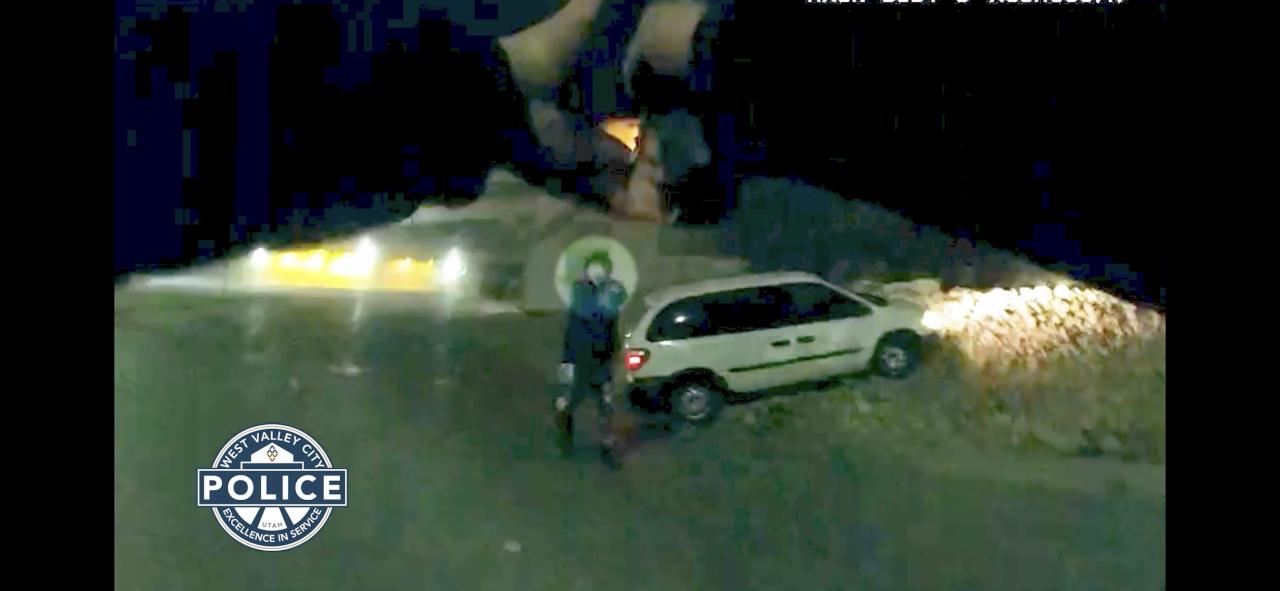 Body camera video from a West Valley police officer shows a suspected impaired driver pointing a gun at an officer on April 20, moments before being shot. The man pleaded guilty to assaulting an officer and was sentenced to prison on Oct. 4.