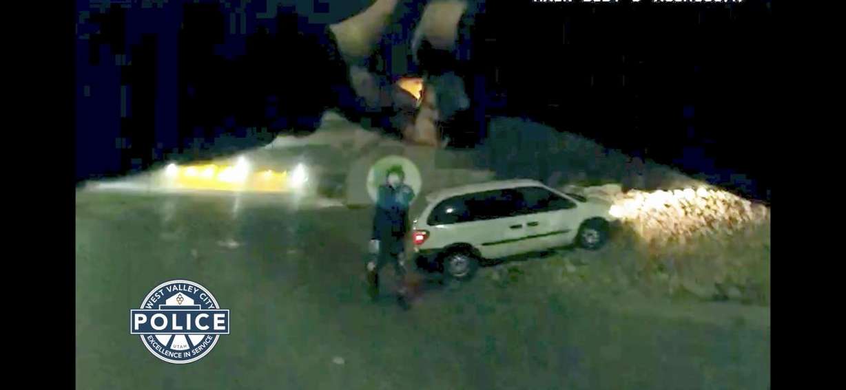 Body camera video from a West Valley police officer shows a suspected impaired driver pointing a gun at an officer on April 20, moments before being shot. The man pleaded guilty to assaulting an officer and was sentenced to prison on Oct. 4.