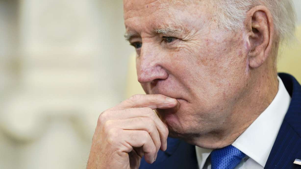 President Joe Biden during a meeting in the Oval Office of the White House on Feb. 10 in Washington. Utah voters' disapproval of President Joe Biden's job performance has risen slightly, according to a new poll.