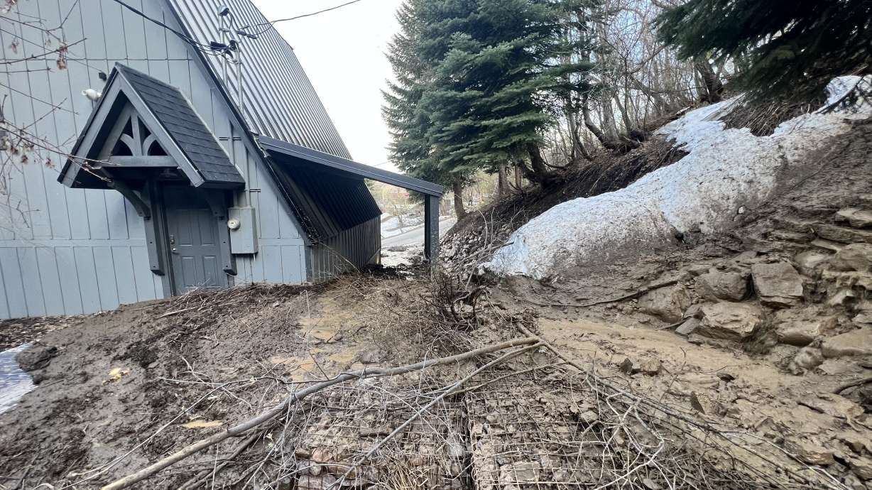 A mudslide hit and damaged a home in Eden, in Weber County, on Wednesday. The family was evacuated before the mudslide happened, and no one was hurt.