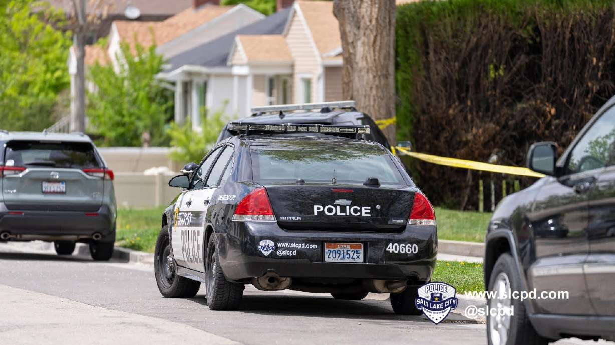 A Salt Lake City Police Department patrol car parked on the street. Salt Lake City Police Department is currently investigating the death of two people who were found Saturday morning.