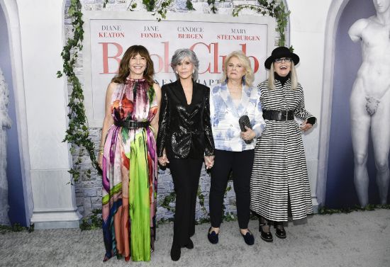 Mary Steenburgen, left, Jane Fonda, Candice Bergen and Diane Keaton attend the premiere of "Book Club: The Next Chapter" at AMC Lincoln Square on May 8 in New York.