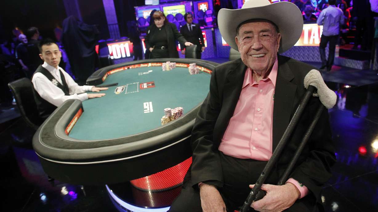 FILE - Doyle Brunson is pictured prior to play at the final table of the World Series of Poker on Nov. 8, 2011, in Las Vegas. Brunson, one of the most influential poker players of all time and a two-time world champion, died Sunday, May 14, 2023, according to his agent. He was 89.