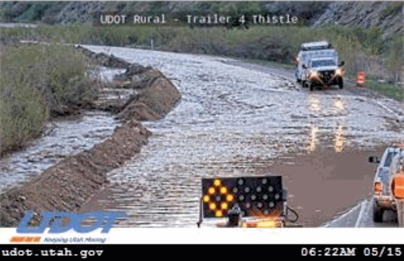 Flooding has closed U.S. 89 near Thistle in Spanish Fork Canyon, according to the Utah Department of Transportation.