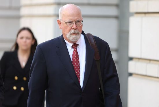 Special Counsel John Durham departs the U.S. Federal Courthouse after opening arguments in the trial of Attorney Michael Sussmann in Washington on May 17, 2022.