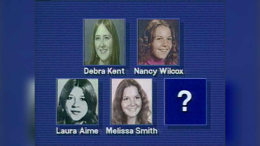 This graphic from a Jan. 24, 1989, KSL-TV story shows the Utah victims Ted Bundy admitted to killing shortly before his execution. Police suspected the unidentified fifth victim could’ve been Nancy Baird.