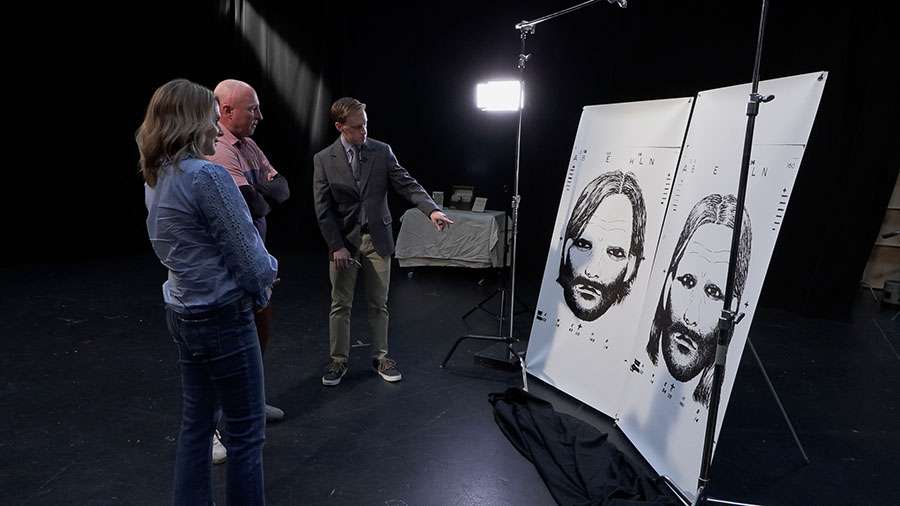 Jana Williams Grow and David Williams view composite images of two men they saw with Nancy Baird on the day of her disappearance, while COLD host Dave Cawley points out differences between the images.