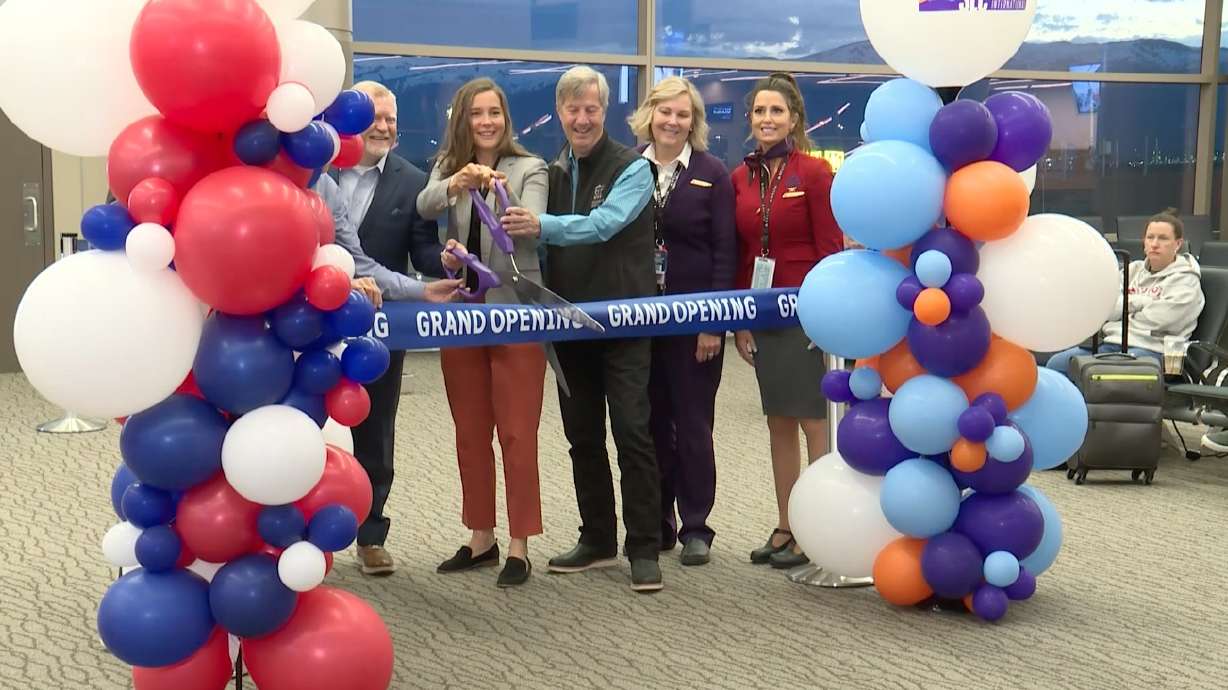 Salt Lake City Mayor Erin Mendenhall and Salt Lake City International Airport director Bill Wyatt cut a ribbon to open the first five gates of the Concourse A-East project Tuesday morning. The project is slated to add 17 additional gates by the end of October.