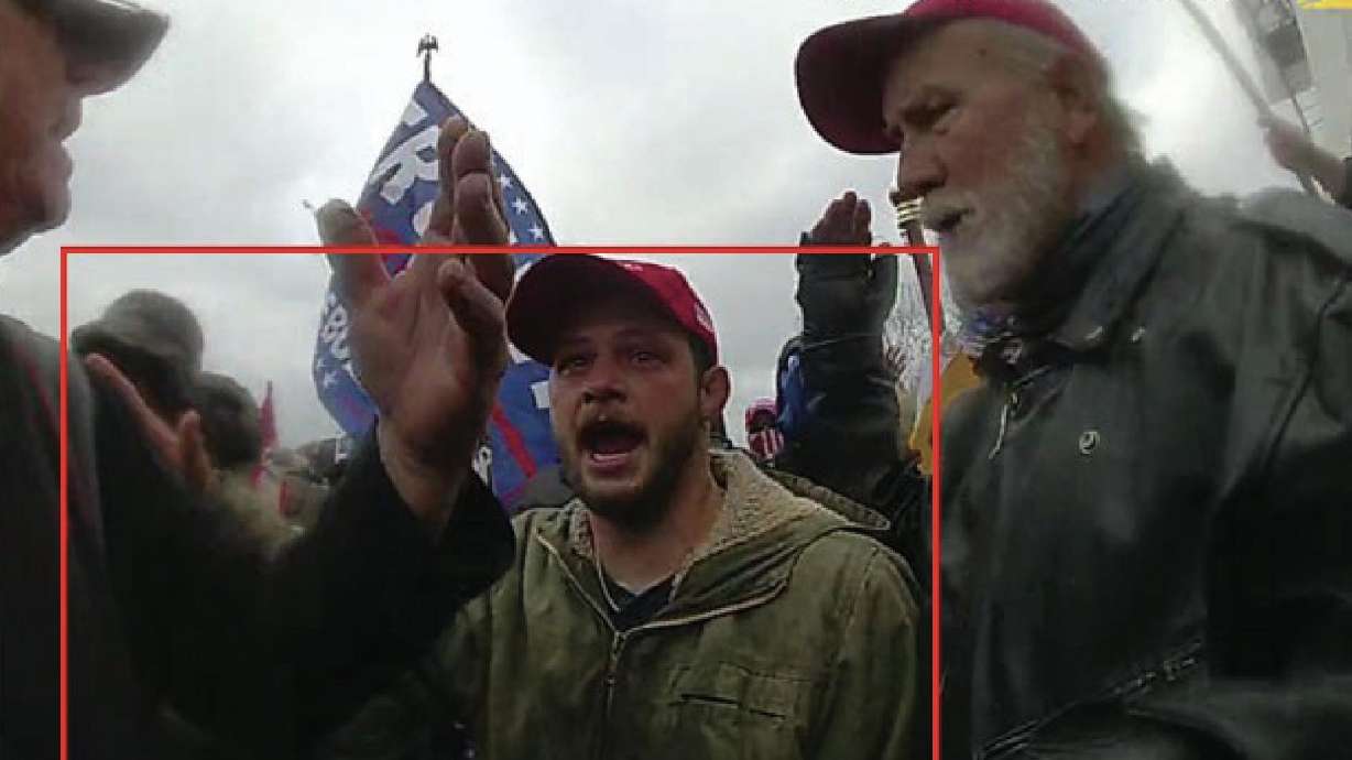 Odin Meacham, a 29-year-old man from Utah, is charged with assaulting officers on Jan. 6, 2021, during a breach of the U.S. Capitol.