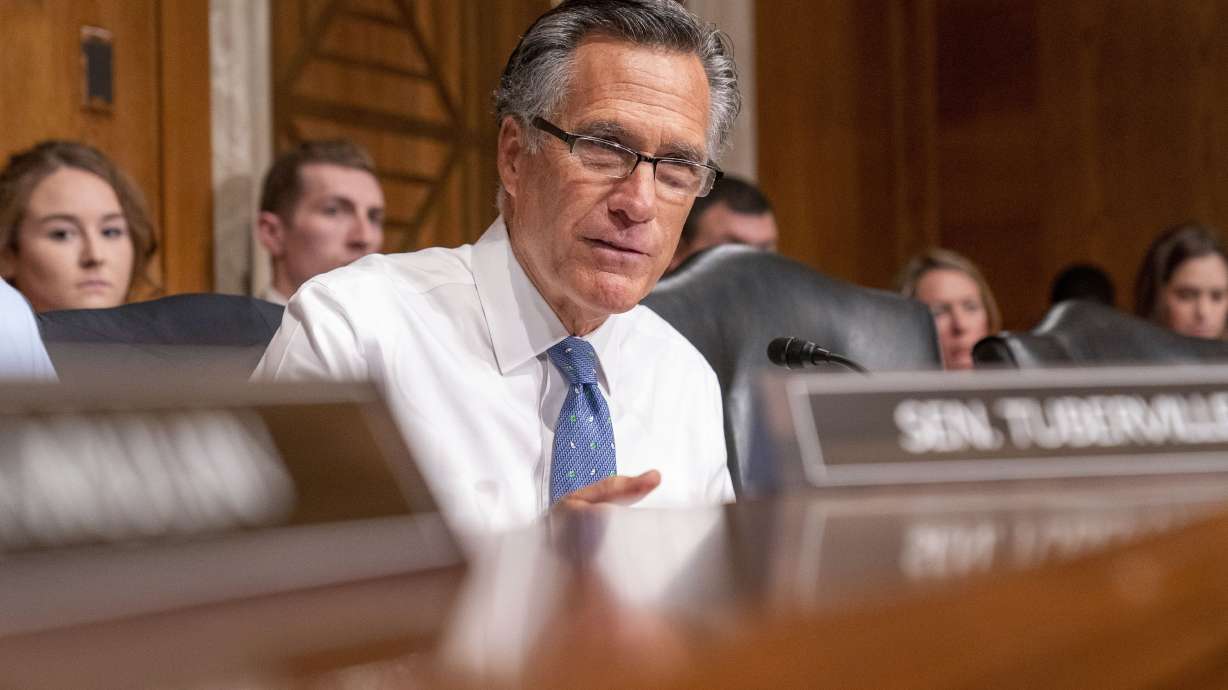 Sen. Mitt Romney, R-Utah, at Capitol Hill, April 20, in Washington. Lawmakers at a Senate Foreign Relations Committee hearing Tuesday called for reforming the country's foreign policy toward Russia.