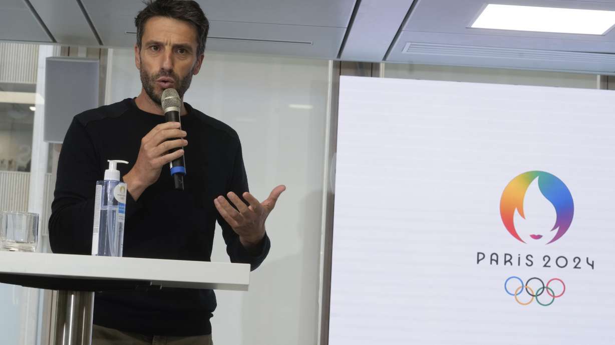 Paralympic Games President Tony Estanguet speaks in Saint-Denis, France, Wednesday. Organizers of the 2024 Paris Games intend to seize on the Olympic spotlight to push a message that LGBTQ rights need to progress outside France.
