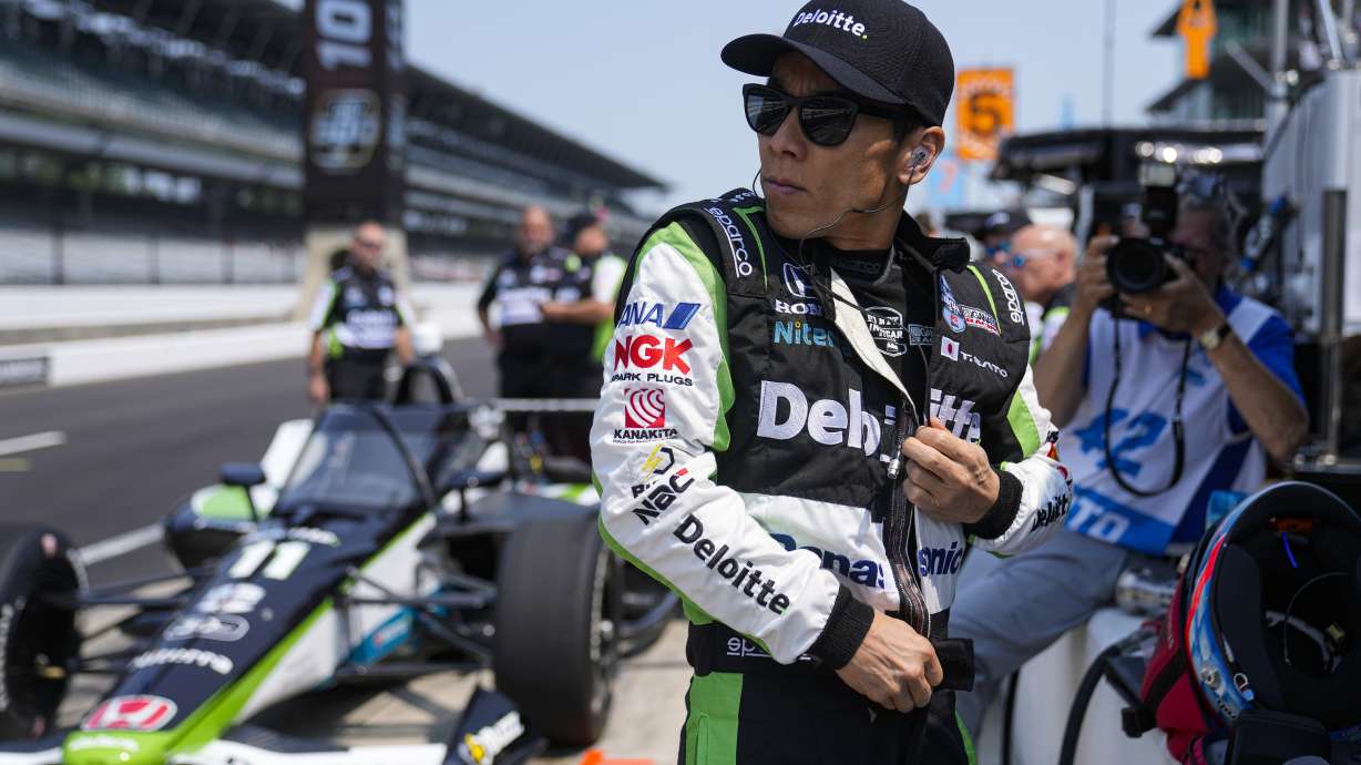 Takuma Sato, of Japan, prepares to practice for the Indianapolis 500 auto race at Indianapolis Motor Speedway in Indianapolis, Wednesday, May 17, 2023.