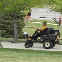 A man is mowing his way across Utah for charity