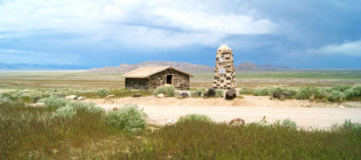 A replica of the original station at Simpson Springs.