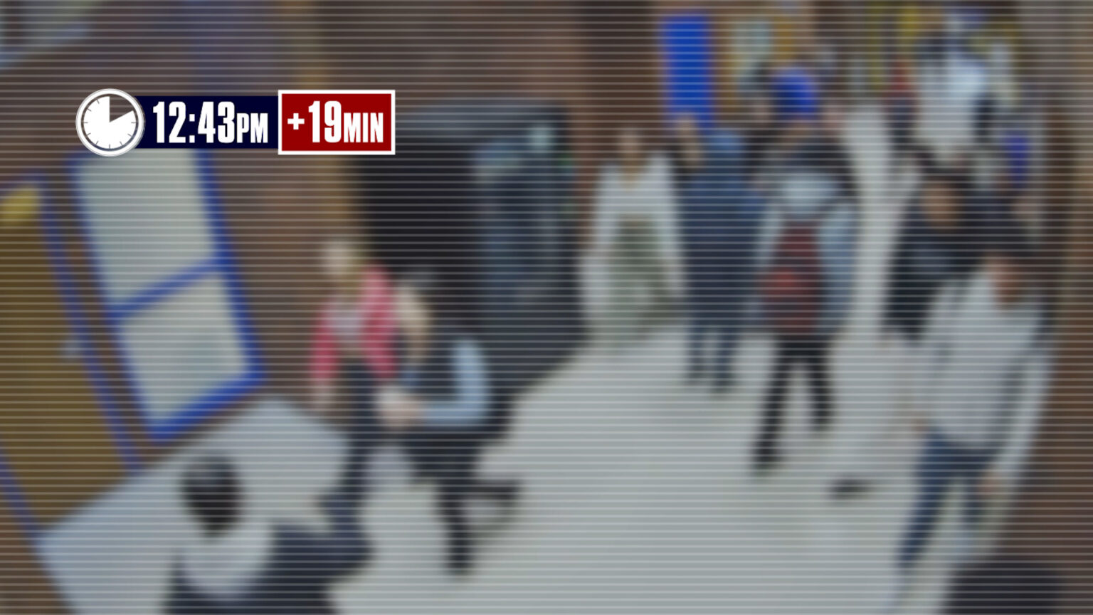 This graphic shows a timeline for a lockdown at Taylorsville High School in January.