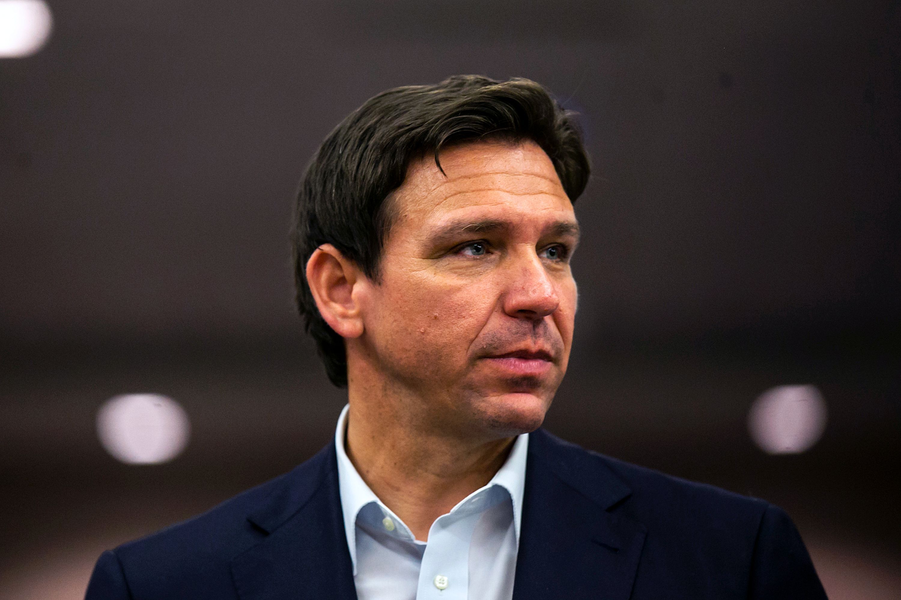 Florida Gov. Ron DeSantis appears at a reception on May 13 in Cedar Rapids, Iowa. Another advocacy group is warning people of color about traveling to Florida.