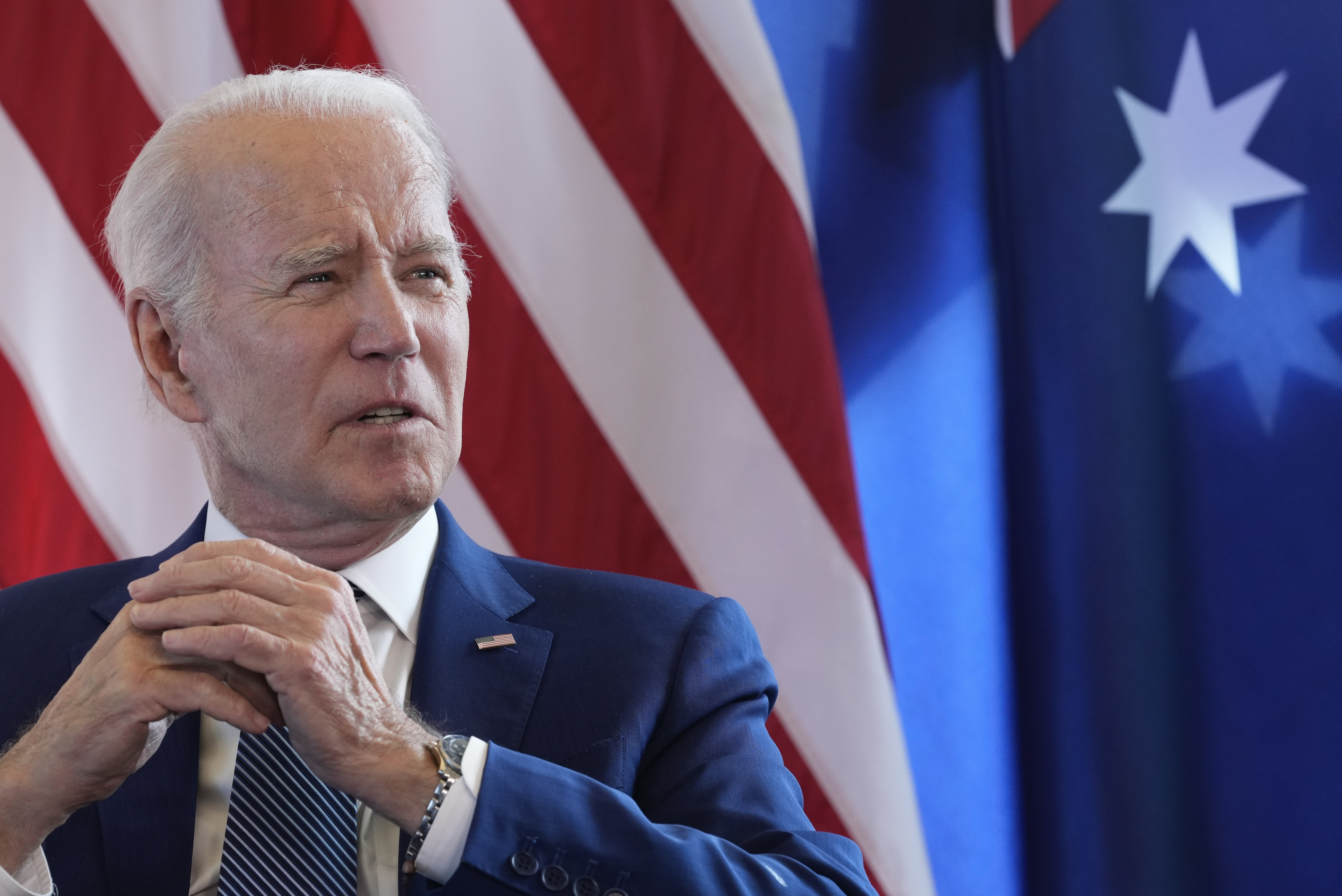 As President Joe Biden embarks on his reelection campaign, just 33% of American adults say they approve of his handling of the economy and only 24% say national economic conditions are in good shape, according to a new poll.