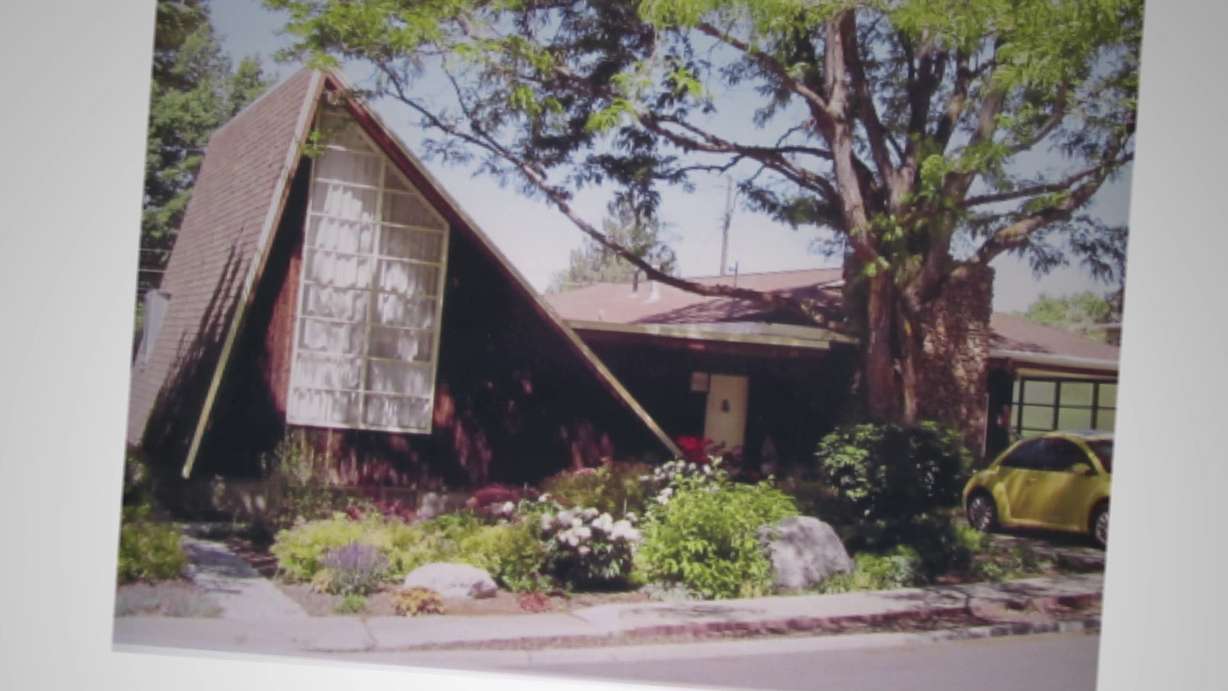 Liz and Andrew Maxfield found a uniquely-shaped midcentury modern home for sale in Provo. "It was equal parts weird and cool," Andrew said.