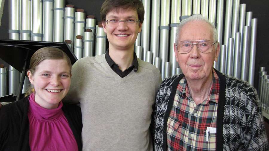 Liz and Andrew Maxfield with homeowner Ephraim Hatch.