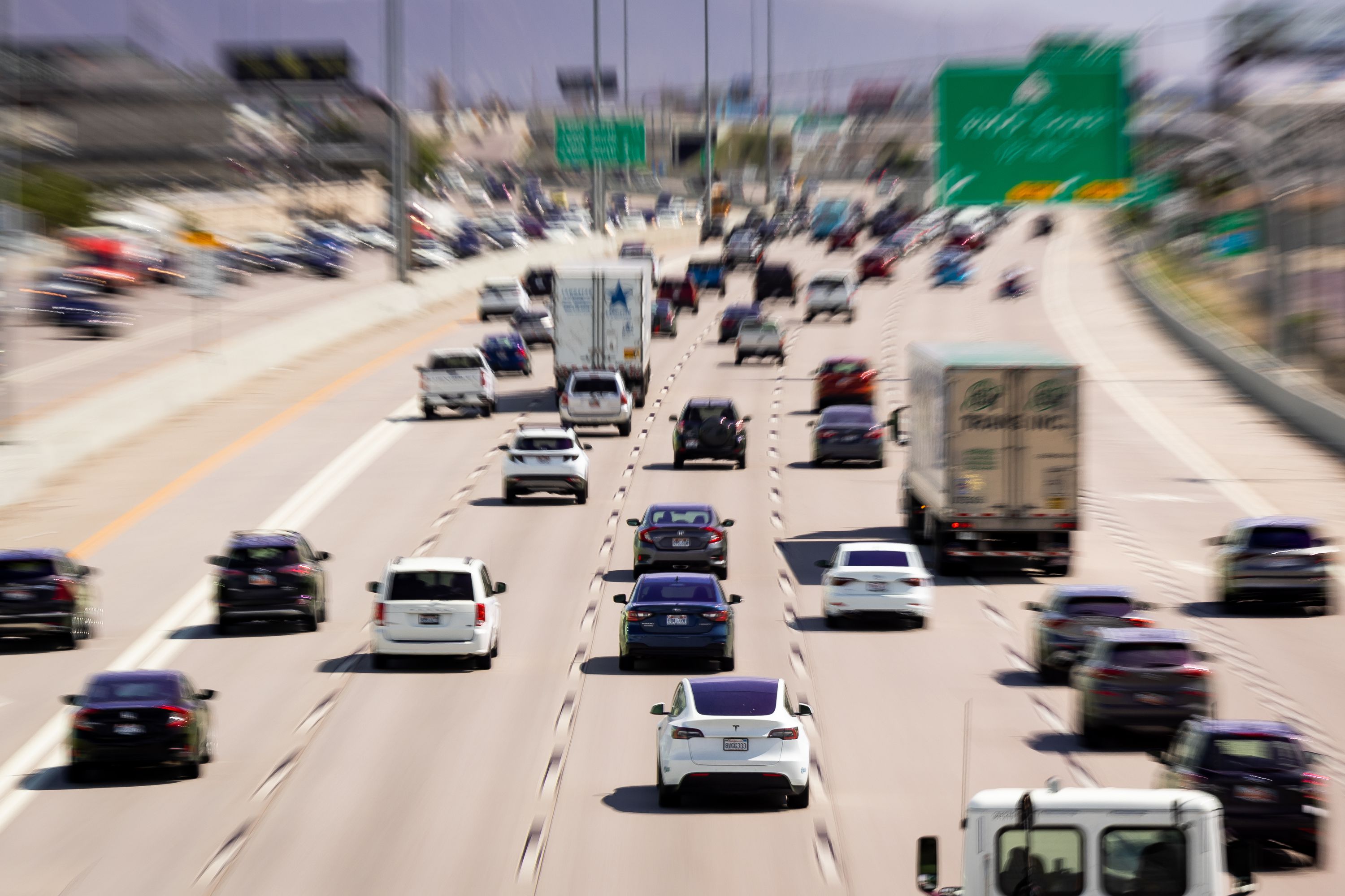 Traffic moves on I-15 in Salt Lake City on May 18.