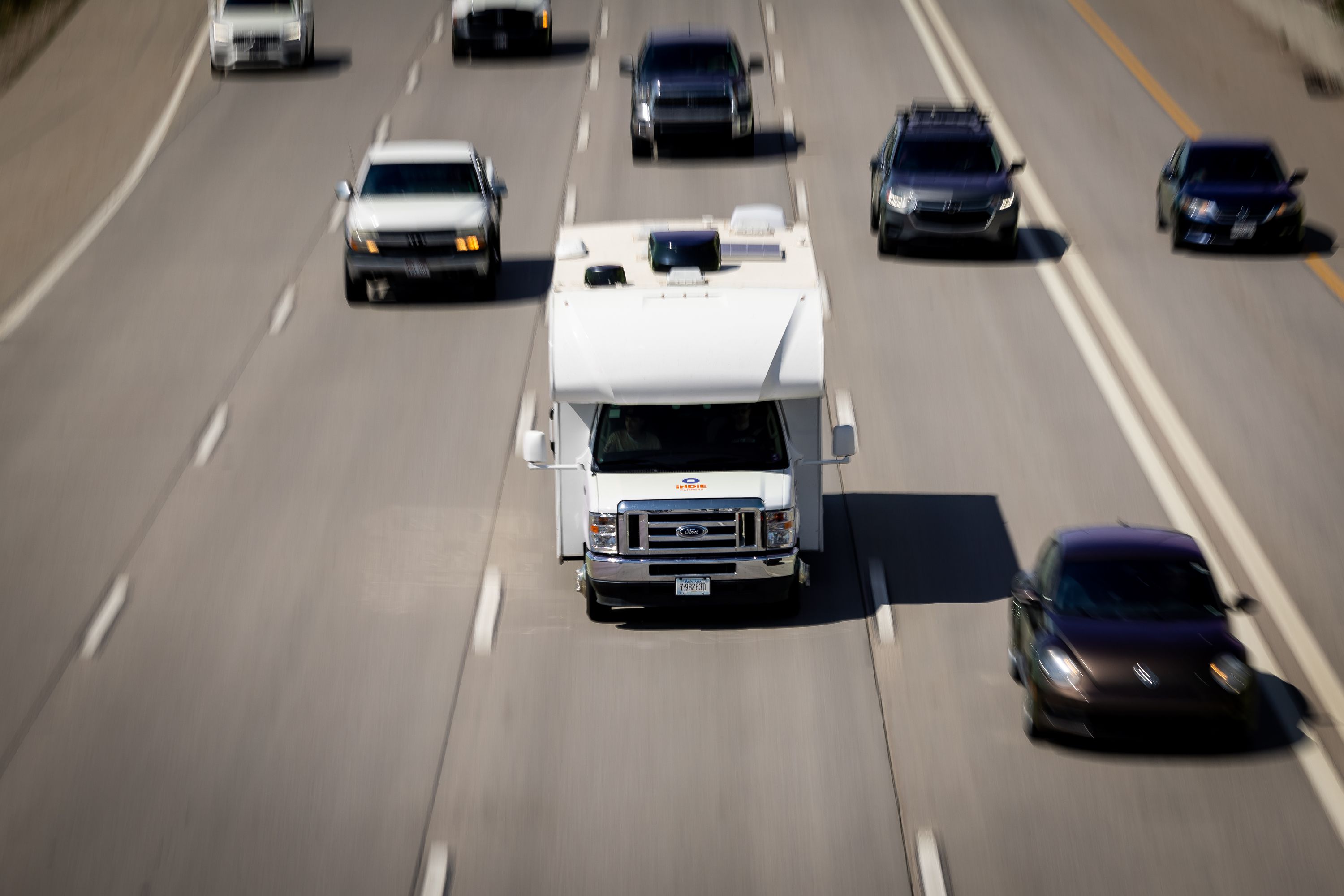 Traffic moves on I-15 in Salt Lake City on May 18.