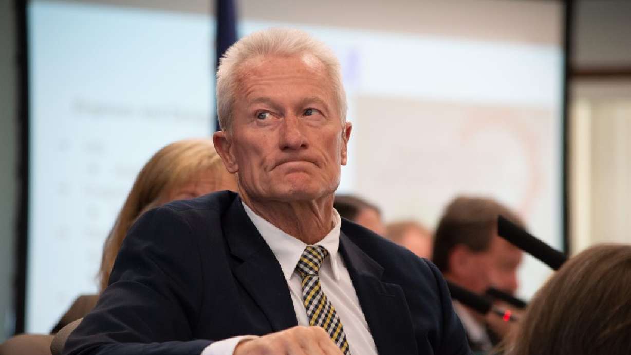 Larry Bergeson “steps out of the spotlight” into retirement after serving 10 years as superintendent for Washington County School District, St. George, Thursday.