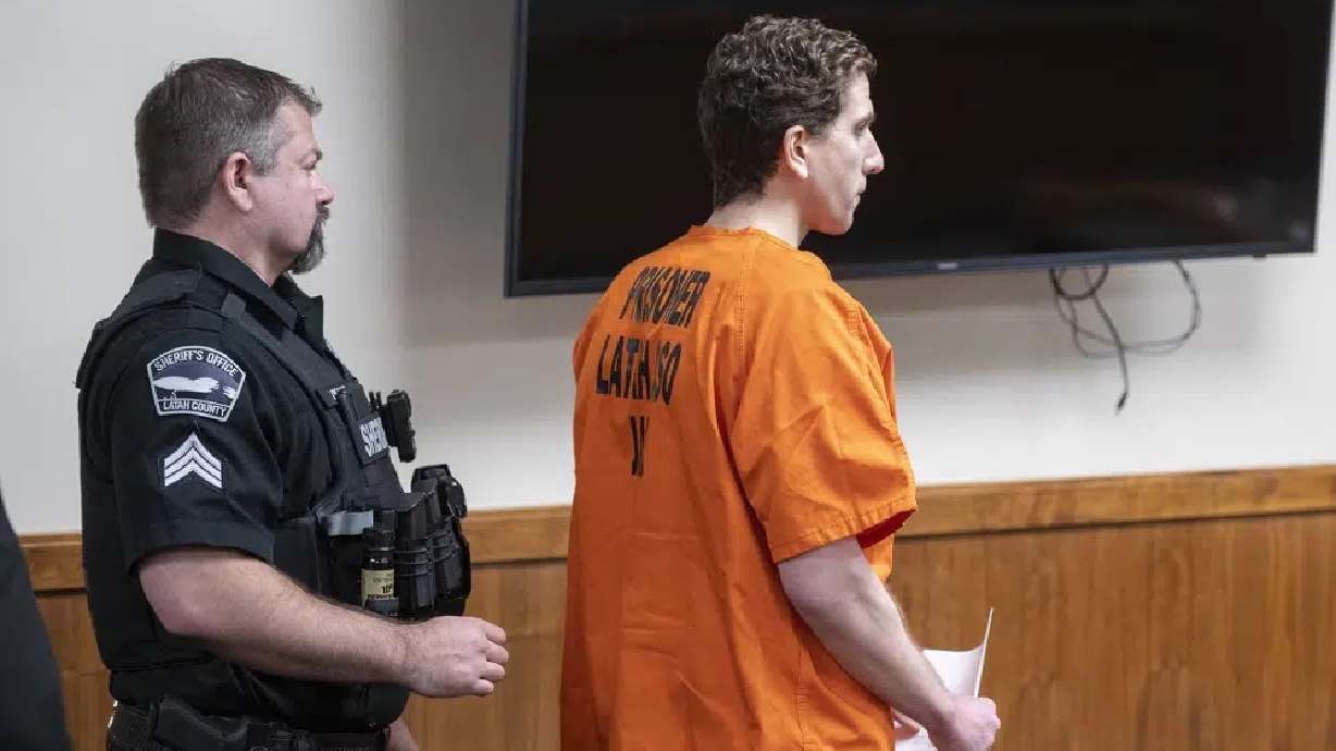 Bryan Kohberger is escorted out of the courtroom following his arraignment on Monday. Kohberger is accused of killing four University of Idaho students in November 2022.