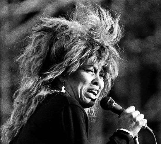 Tina Turner performs during her world tour 87 at the summer open-air concert in Hamburg, Germany, July 3, 1987. Turner, one of the top recording artists of all time, died on Wednesday at the age of 83.