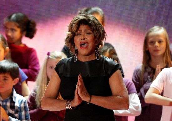 Tina Turner performs during the "Ein Herz fuer Kinder" (A Heart for Children) TV charity telethon in Berlin, Germany, Dec. 17, 2011. Turner, one of the top recording artists of all time, died on Wednesday at the age of 83.