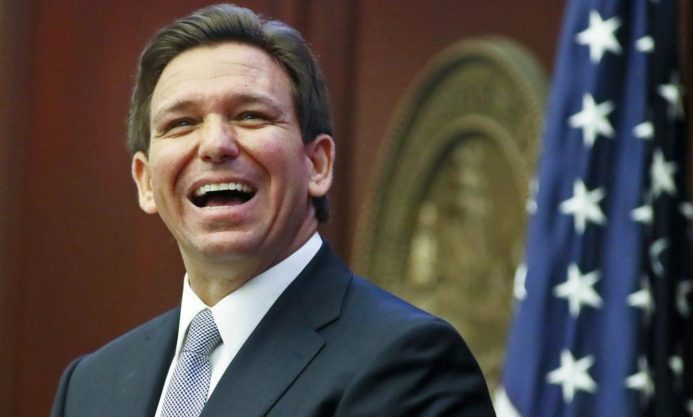 Florida Gov. Ron DeSantis reacts to applause as he gives his State of the State address during a joint session of the Senate and House of Representatives, March 7 at the Capitol in Tallahassee. DeSantis has entered the 2024 presidential race