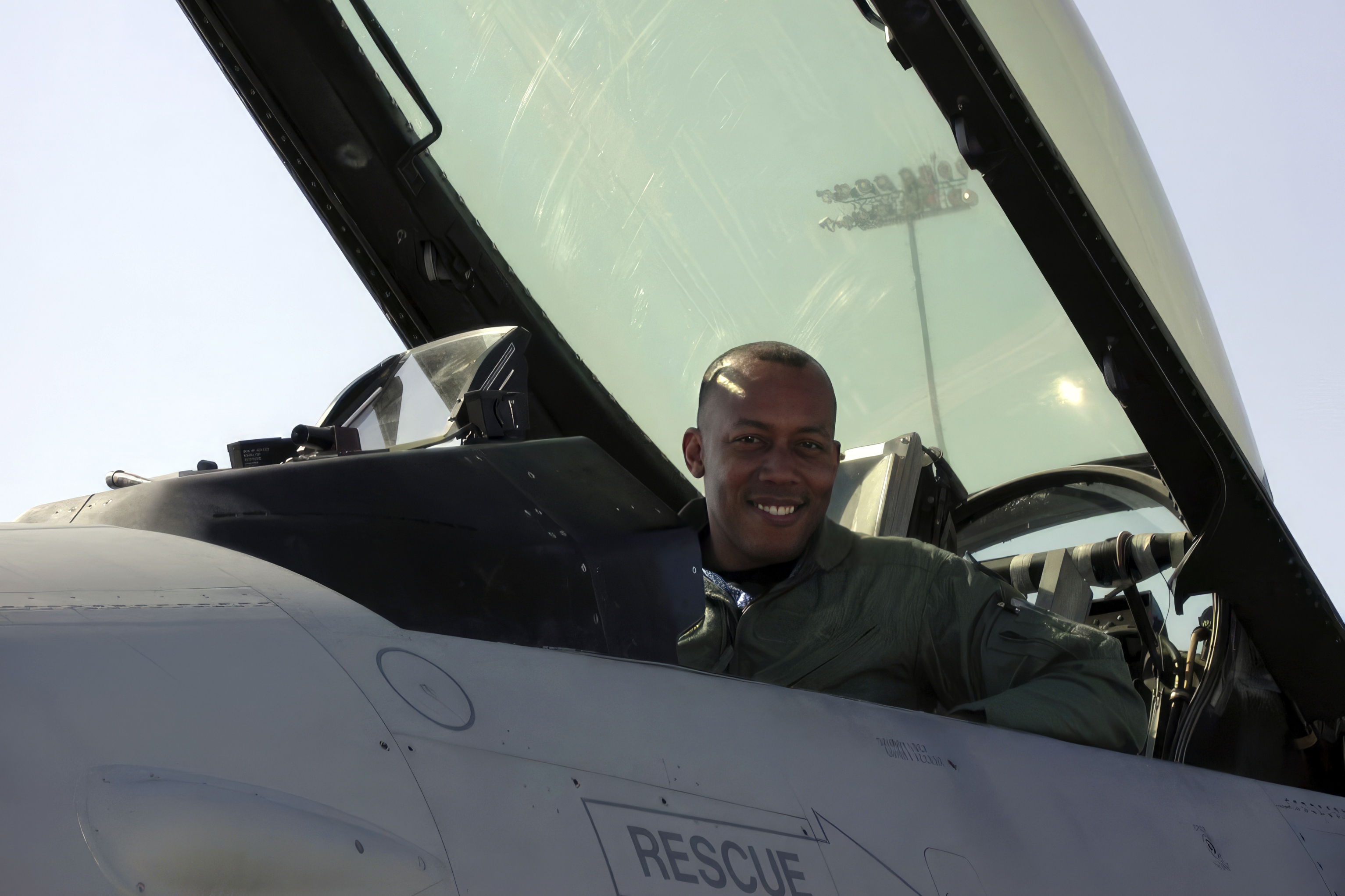 Col. CQ Brown, Jr., pilots an aircraft at Nellis Air Force Base, Nev., in 2006. Brown served as Weapons School Commandant from July 2005 to May 2007 at Nellis Air Force Base.