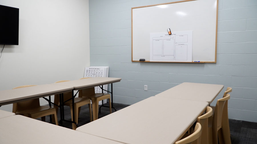 A room at the new Utah prison used for group therapy in the state’s sex offense treatment program.