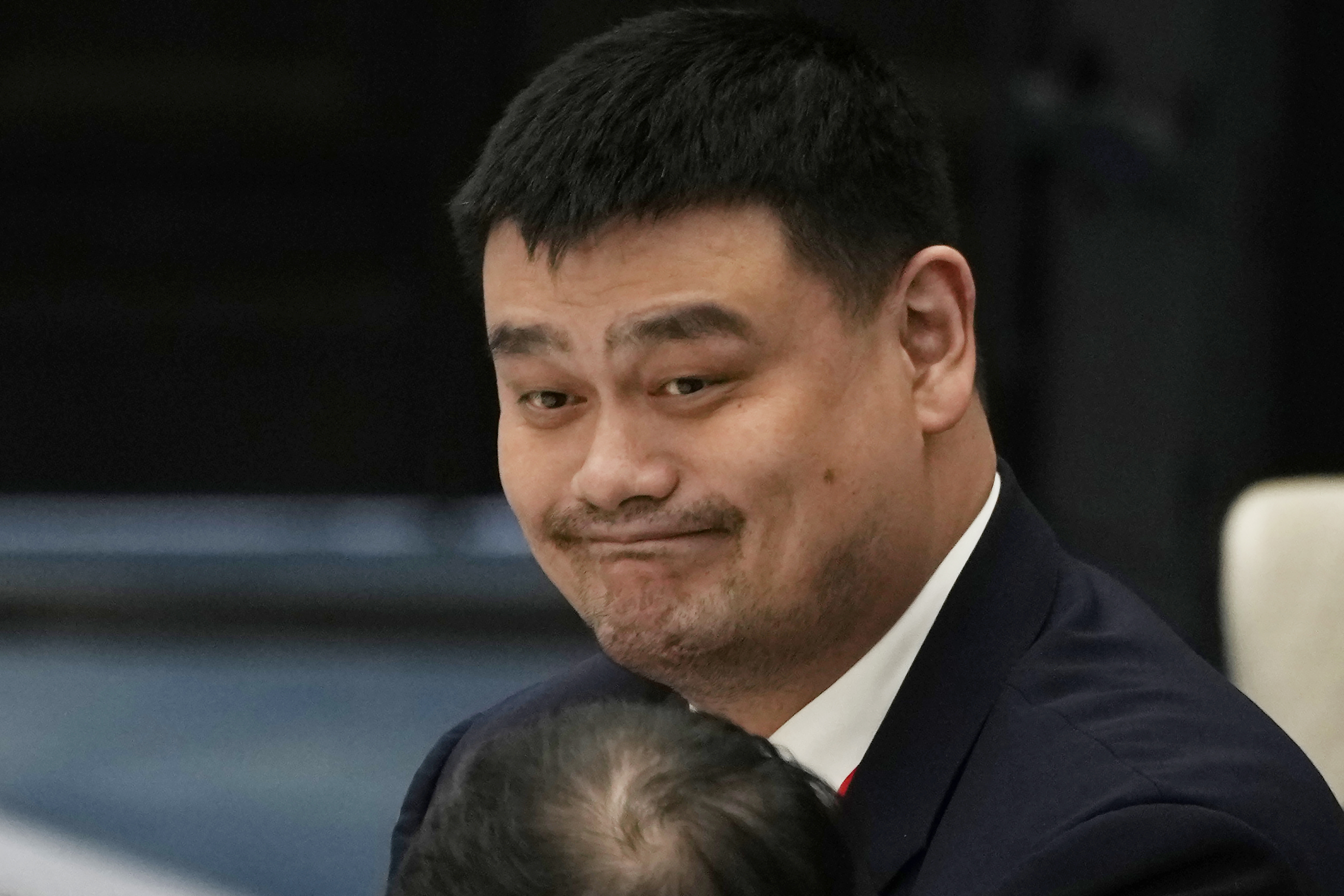 FILE - Former NBA basketball player Yao Ming attends a luncheon during the forum titled Chinese Modernization and the World held at The Grand Halls in Shanghai, on April 21, 2023. Yao has stepped down as head of China’s struggling national league.
