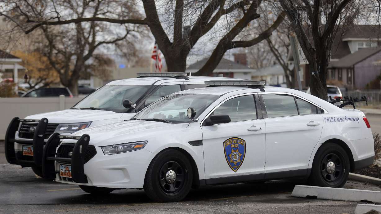 Two people were taken to the hospital following a crash involving a South Salt Lake police officer Monday morning, according to police.