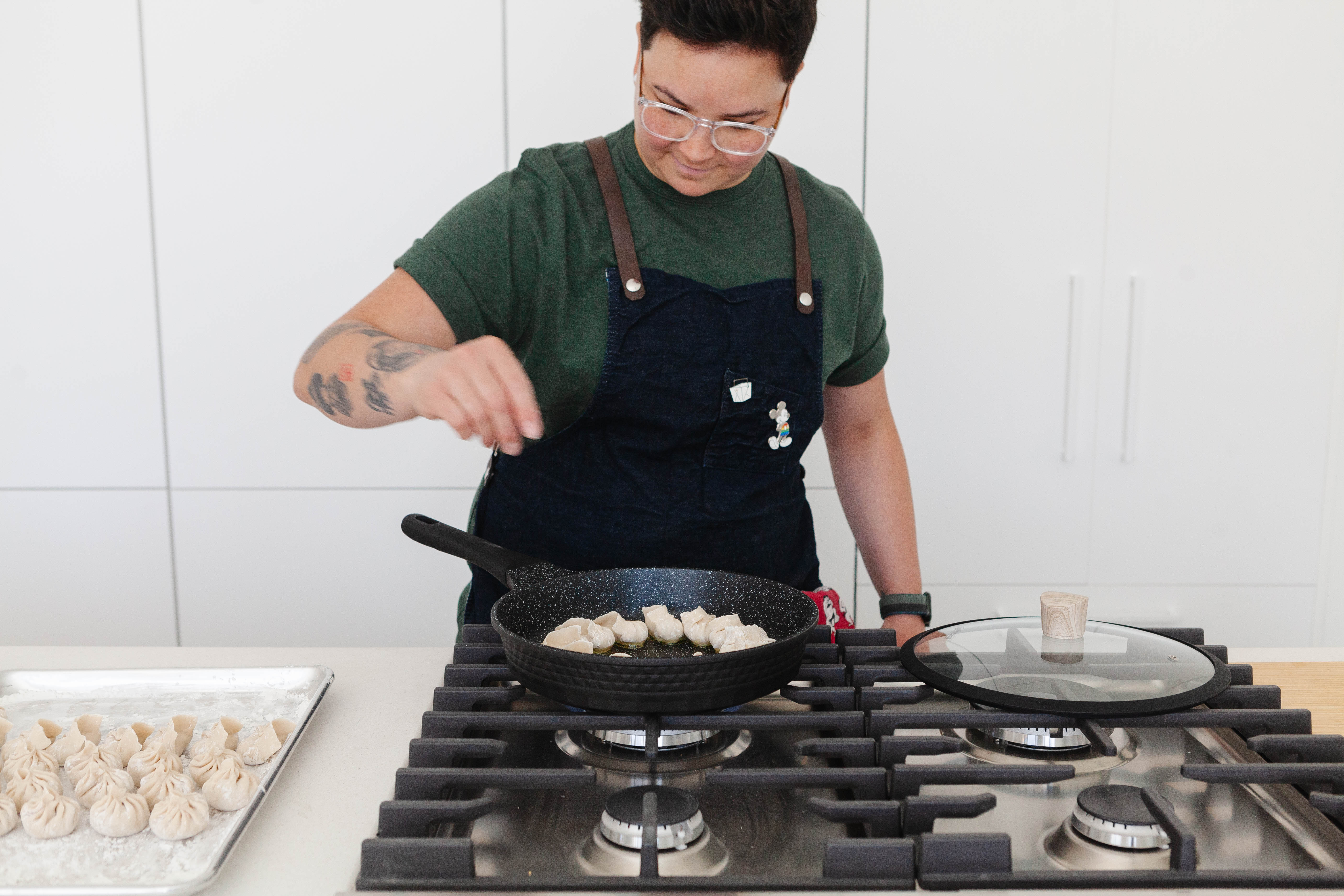 Ellie Yagi prepares dumplings.
