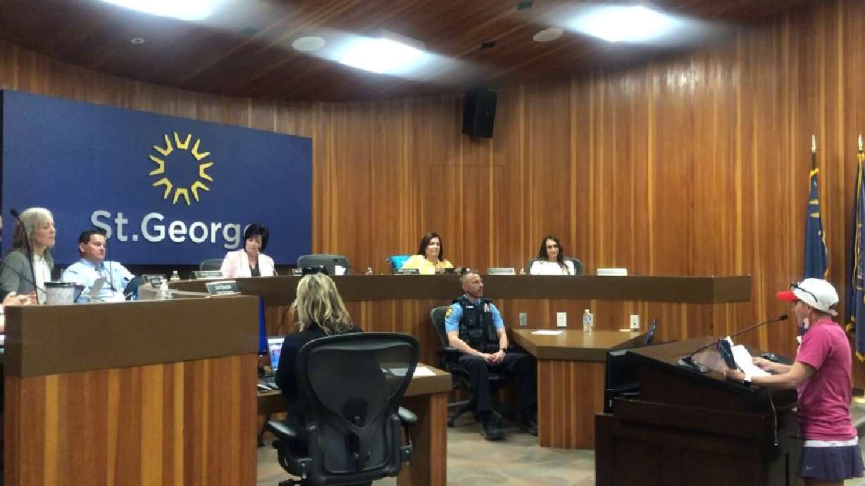 The St. George City Council hears public input during an April 6 meeting. The mayor put public input on pause in early May, which is being replaced with a new, more limited version of public input starting in July.