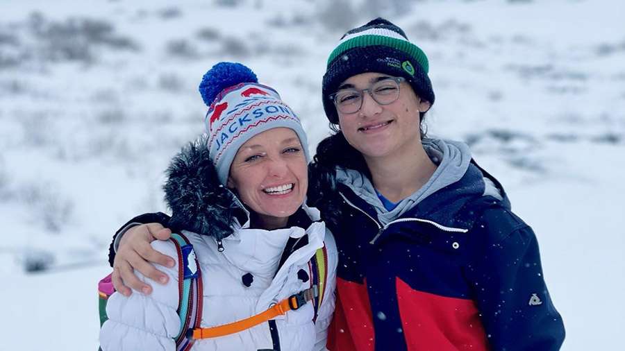 Leah Moses and her son Om Moses. Om, 16, was shot and killed by his father in a murder-suicide on May 13.