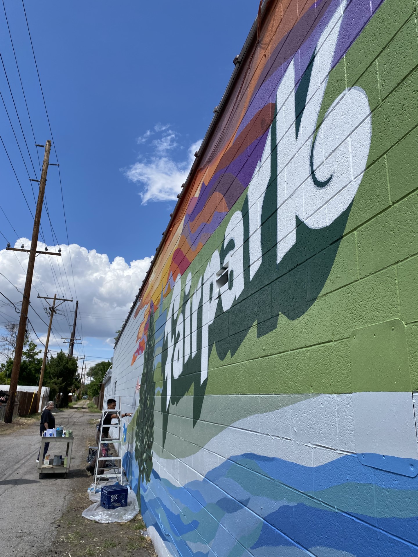 Artists, homeowners and business owners converged on an alleyway in the Fairpark neighborhood on Saturday in hopes a mural would curb graffiti issues while offering hope for the future of the area.