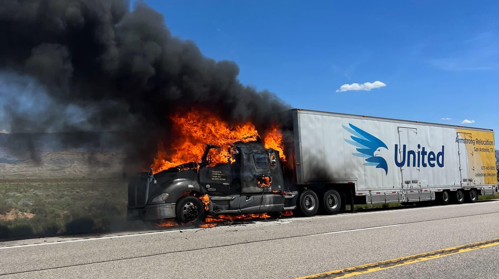 A semitruck caught fire on U.S. 6 on Monday, causing delays during holiday traffic.
