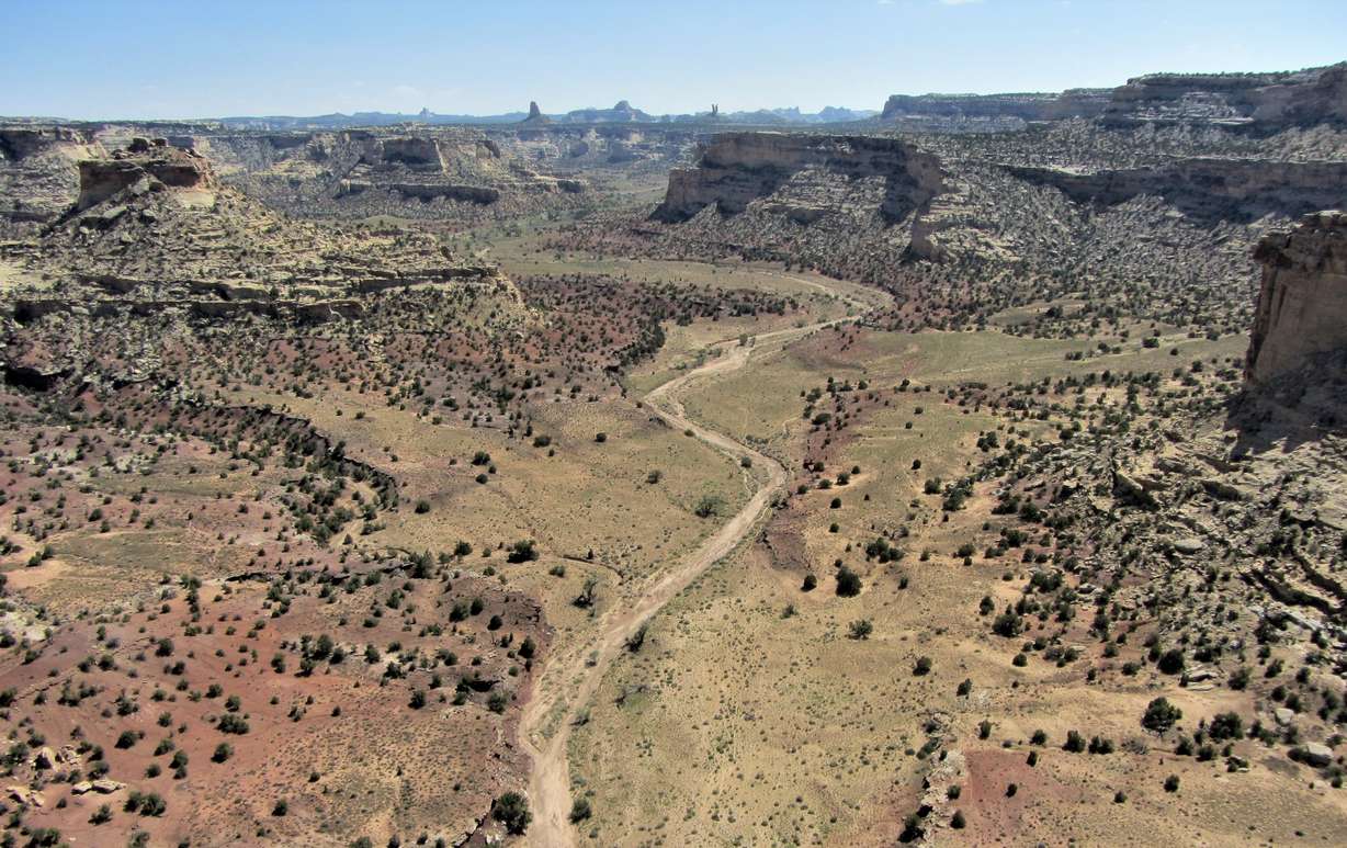 A photo of a land parcel managed by the Bureau of Land Management in the San Rafael Swell area, taken on Aug. 3, 2021. The parcel would go to Utah School and Institutional Trust Lands Administration in the proposed land exchange.