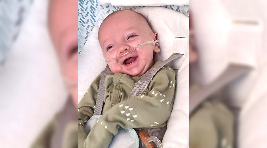 Five-month-old Davis Ferguson is seen in an undated photo. The baby will soon need a kidney transplant.