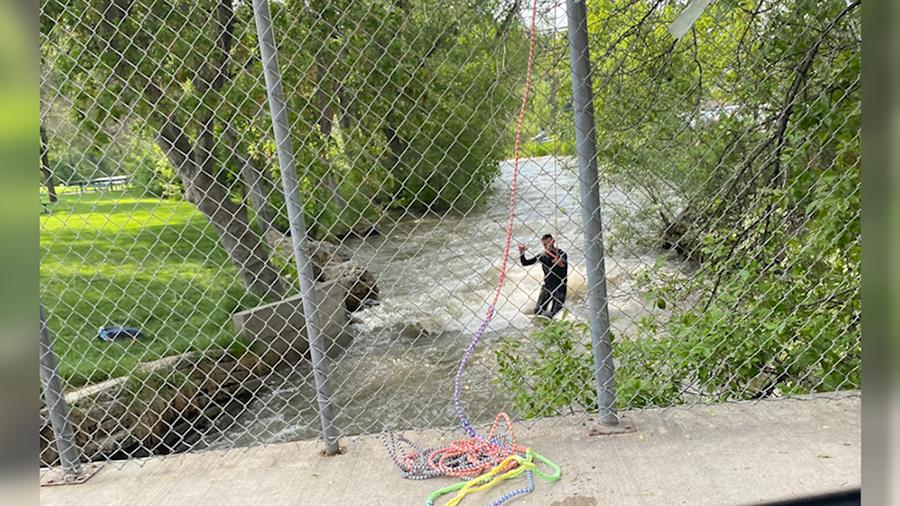 A citizen snapped a photo of the kneeboarder in Little Cottonwood Creek in Murray a week prior to Maranda Jackson-Koeven's sighting on Sunday.
